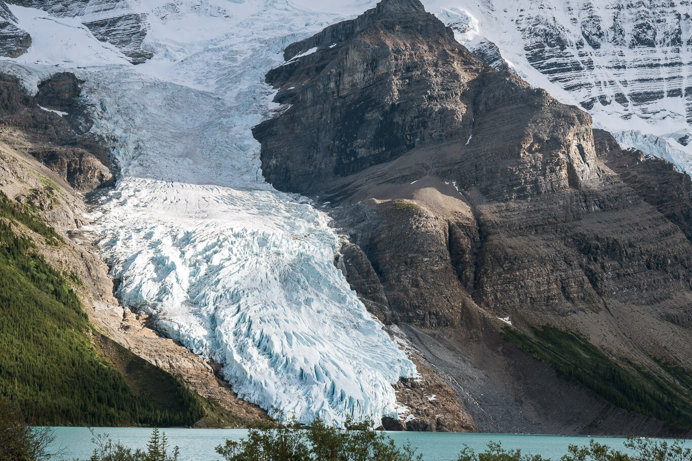 iconic berg lake at mount robson provincial park